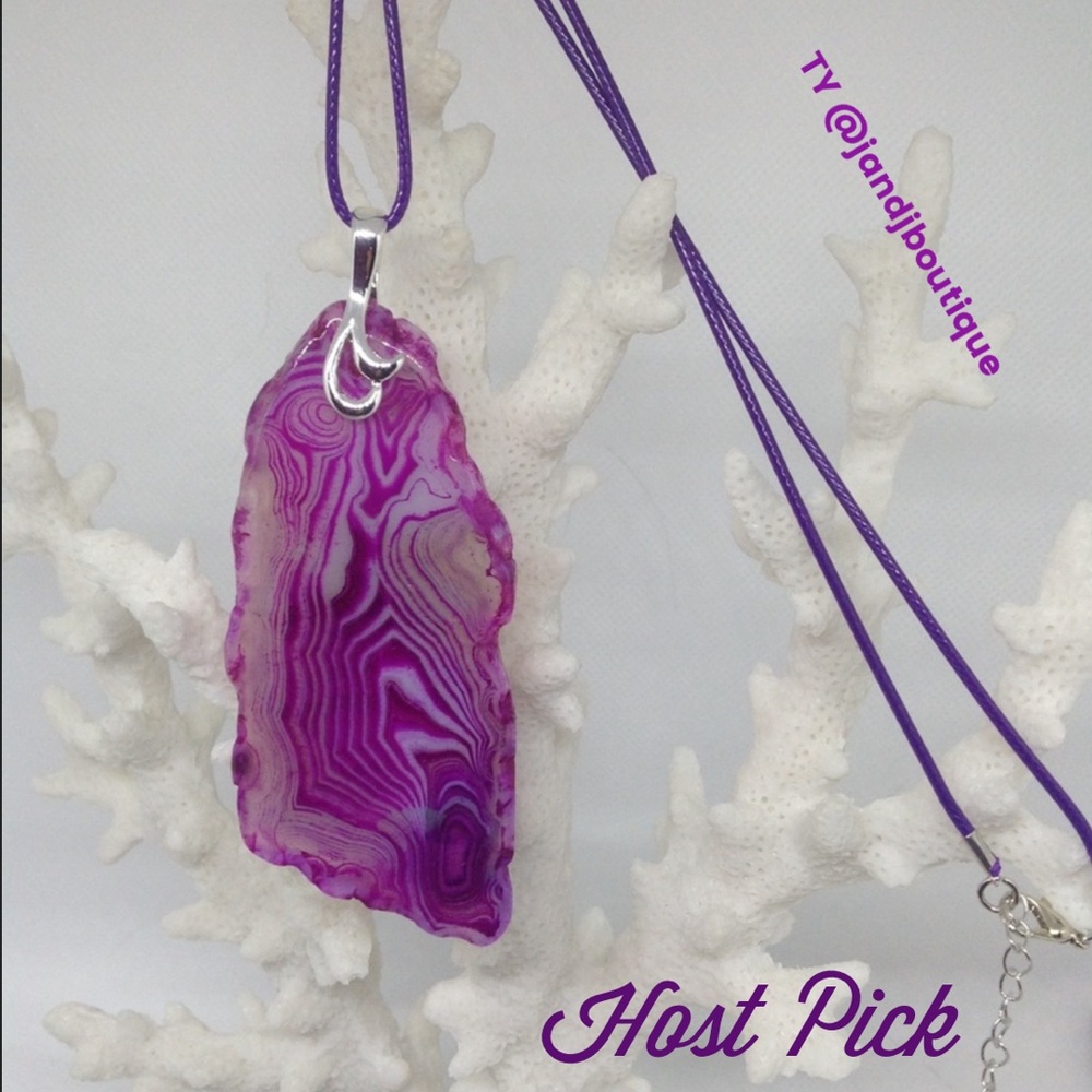 Crazy Lace Agate Necklace on Waxed Cotton Cord - Picture 9 of 12